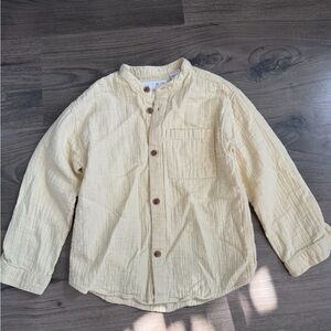 Kids Cream/Yellow Button-Up Shirt